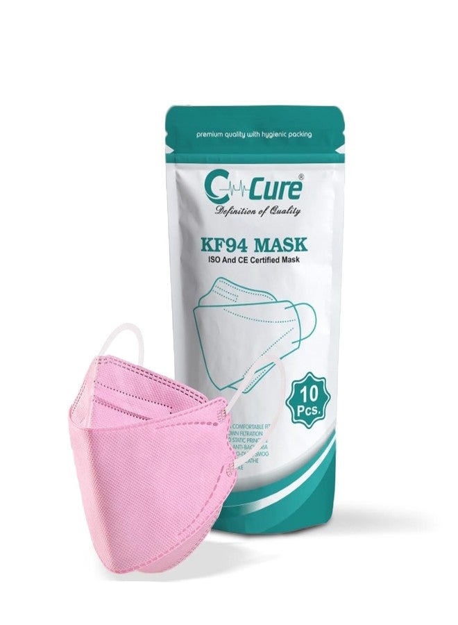 C-Cure KF94 Face Mask Fish Shape For Men & Women | Korean Face Mask With 4 Layer Protection | ISO And CE Certified |Anti Pollution Nose Mask (Pack Of 40) Pink - Image 1